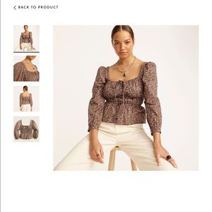 Cinched waist Liberty print JCrew top